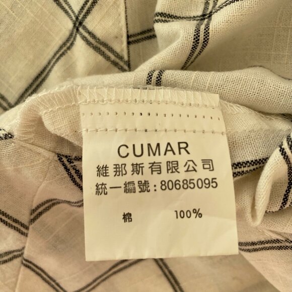 NWOT CUMAR Women's Cotton Blouse with Smock Detail Elastic Cuffs Size L - Picture 4 of 5